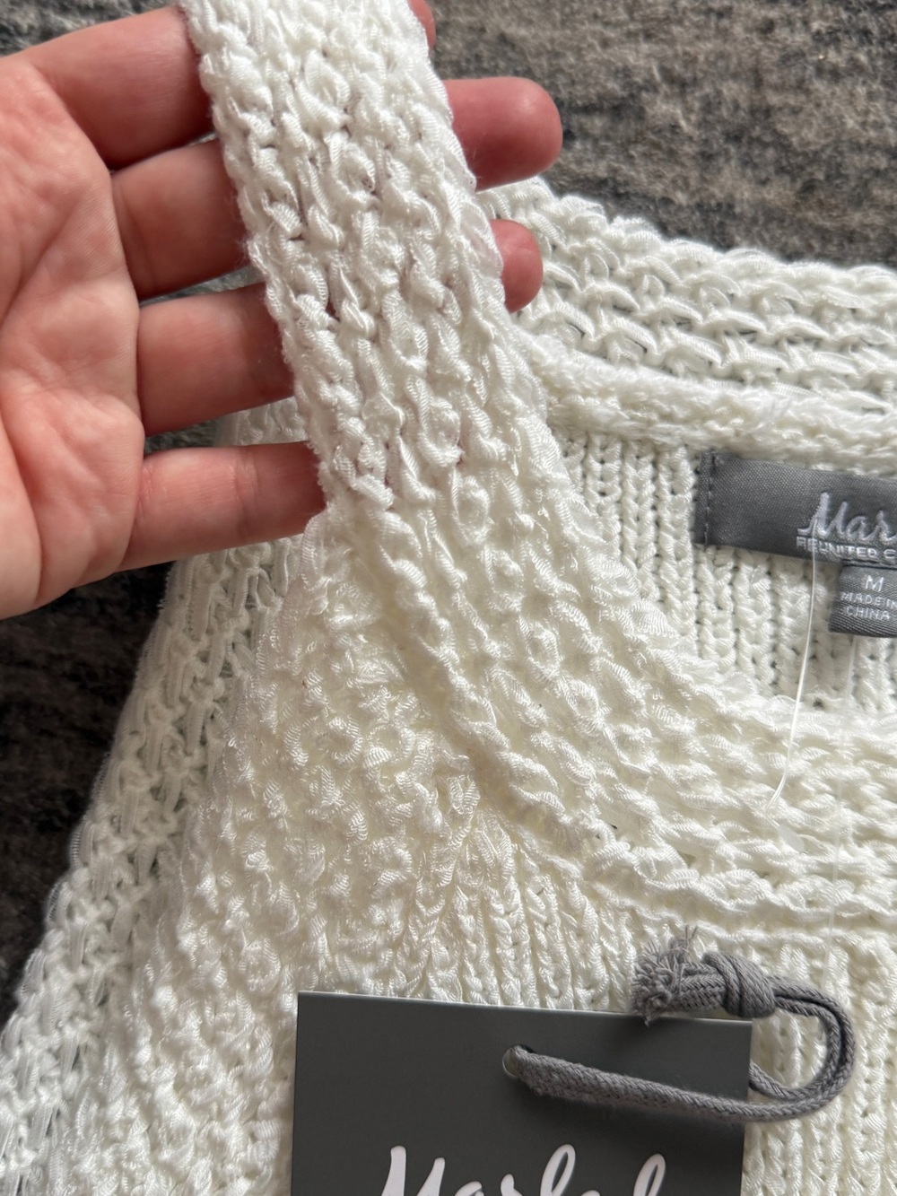 Marled Cream Knit Racerback Tank - Picture 7 of 8